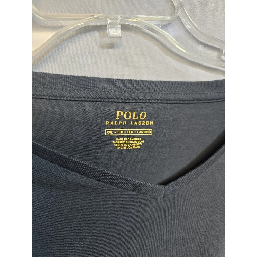 Polo Ralph Lauren Men's Tshirt XXL Gray Vneck‎